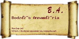Bodzás Annamária névjegykártya